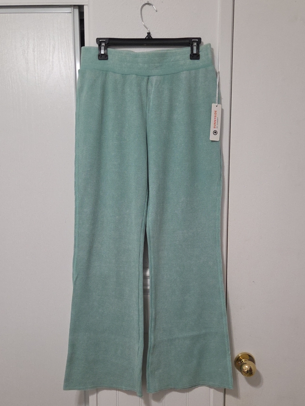 Sundry Mint Plush Wide-Leg Track Pants